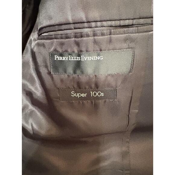 Perry Ellis Evening Super 100s Grey 44L 2 Button Dinner Coat - Picture 3 of 4